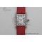 [K11공장]까르띠에 탱크머스트 Small White Dial Diamonds Bezel on Satin Leather Strap Ronda Quartz