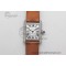 [K11공장]까르띠에 탱크머스트 Small White Dial Diamonds Bezel on Satin Leather Strap Ronda Quartz