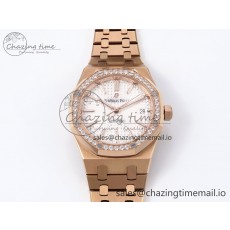 [IPF공장] 로얄오크 15450 로즈골드 금통 다이아베젤 37mm 15450 RG Diamonds Bezel IPF Best Edition White Dial on RG Bracelet SA3120 Super Clone