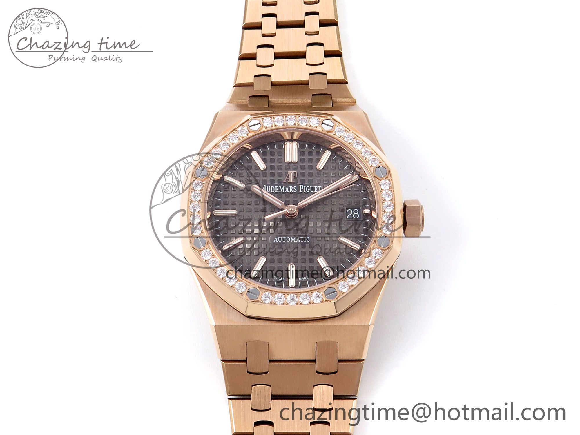 [IPF공장] 로얄오크 15450 로즈골드 금통 다이아베젤 브라운다이얼 37mm 15450 RG Diamonds Bezel IPF Best Edition Brown Dial on RG Bracelet SA3120 Super Clone