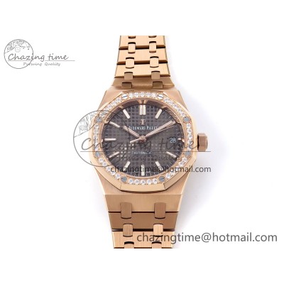 [IPF공장] 로얄오크 15450 로즈골드 금통 다이아베젤 브라운다이얼 37mm 15450 RG Diamonds Bezel IPF Best Edition Brown Dial on RG Bracelet SA3120 Super Clone