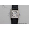 [K11공장]까르띠에 탱크머스트 Large White Dial on Black Leather Strap Ronda Quartz