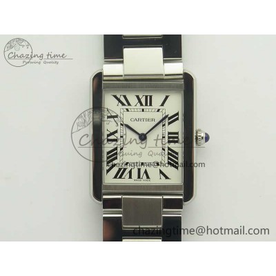 [K11공장]까르띠에 탱크솔로 Ladies 28mm White Dial on SS Bracelet Ronda Quartz