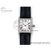 [AF공장]까르띠에 탱크솔로 Ladies 25mm White Dial Diamonds Bezel on Black Leather Strap Ronda Quartz