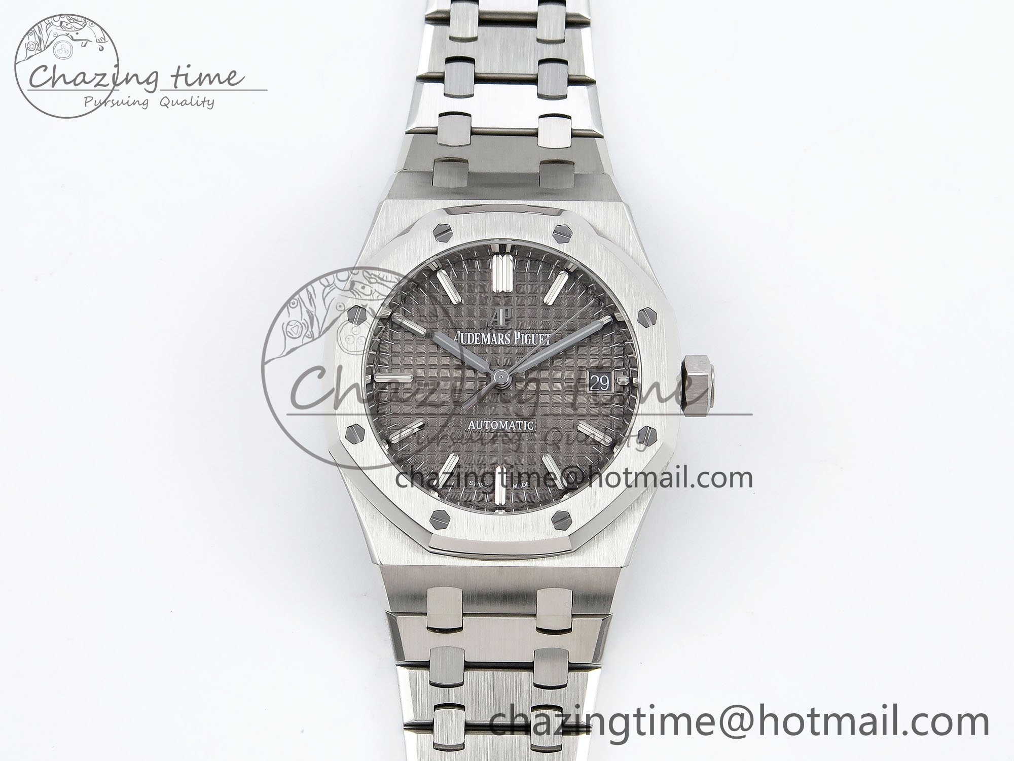 [ZF공장] 로얄오크 15450 그레이 다이얼 37mm 15450 SS ZF 1:1 Best Edition Gray Textured Dial on SS Bracelet SA3120 Super Clone