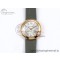 [AF공장]까르띠에 발롱블루 30mm RG Silvered Dial on Green Leather Strap Ronda Quartz