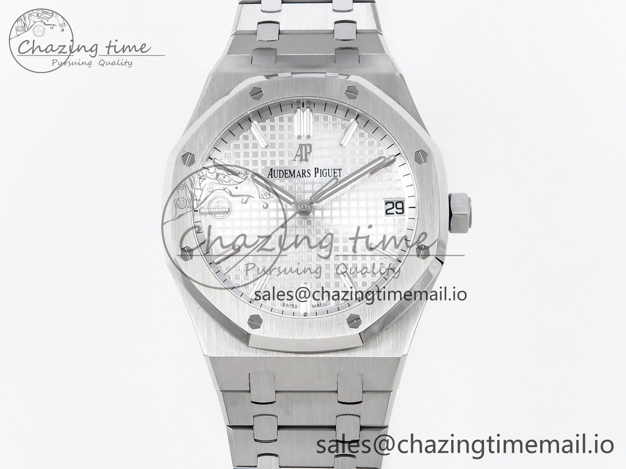 [APS공장] 로얄오크 15500 화이트 다이얼 41mm 15500 SS APSF 1:1 Best Edition White Dial on SS Bracelet SA4302 Super Clone
