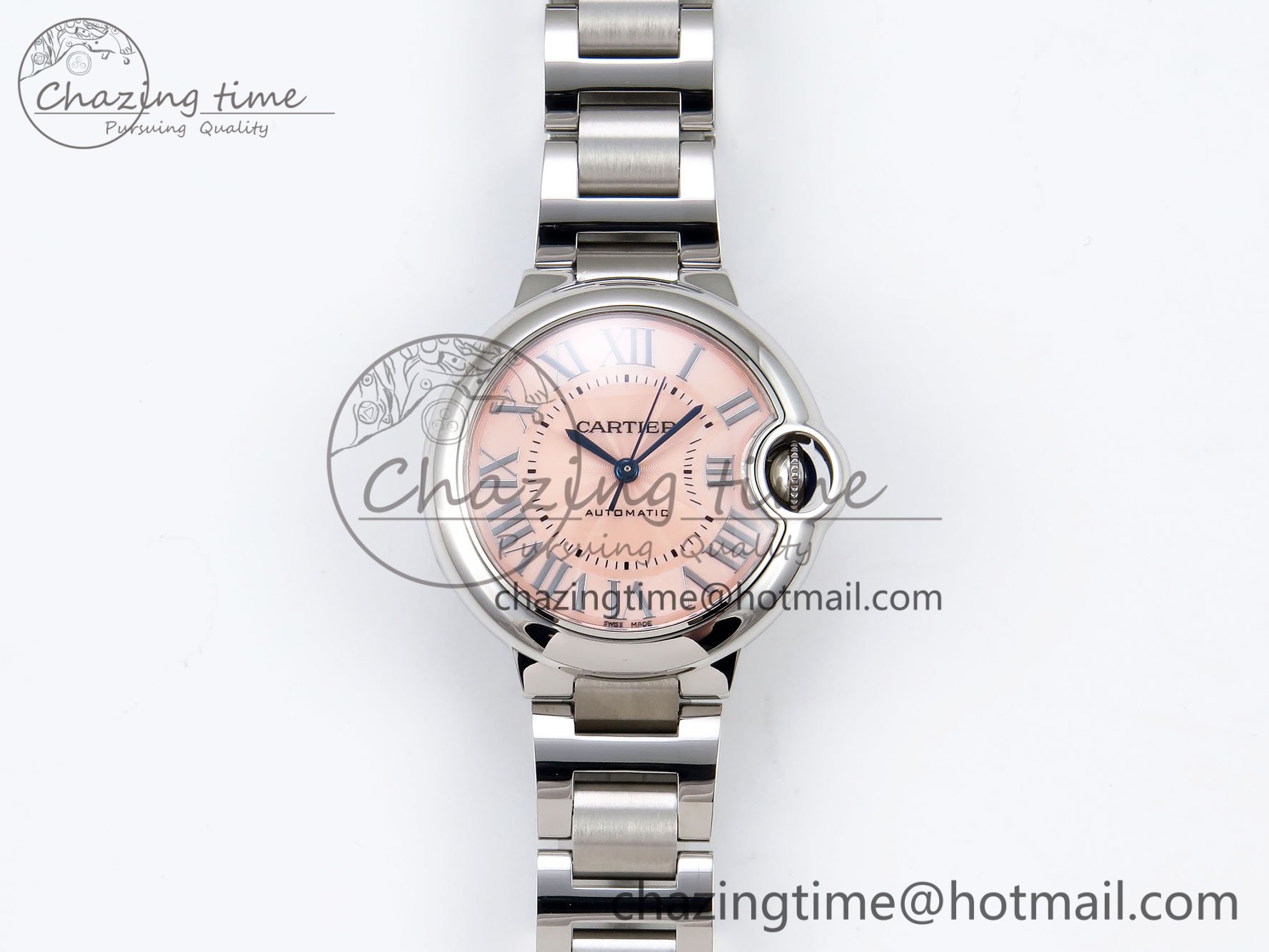 [AF공장]까르띠에 발롱블루 33mm Pink Dial on SS Bracelet SEIKO NH05A