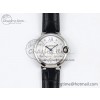 [AF공장]까르띠에 발롱블루 33mm Silver Diamonds Dial on Black Leather Strap SEIKO NH05A
