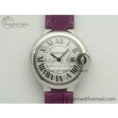 [AF공장]까르띠에 발롱블루 33mm White Textured Dial on Crocodile Strap Jap Quartz