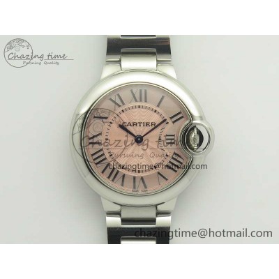 [AF공장]까르띠에 발롱블루 33mm Pink Textured Dial on SS Bracelet Jap Quartz