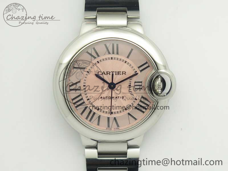 [AF공장]까르띠에 발롱블루 33mm Pink Textured Dial on SS Bracelet SEIKO NH05A