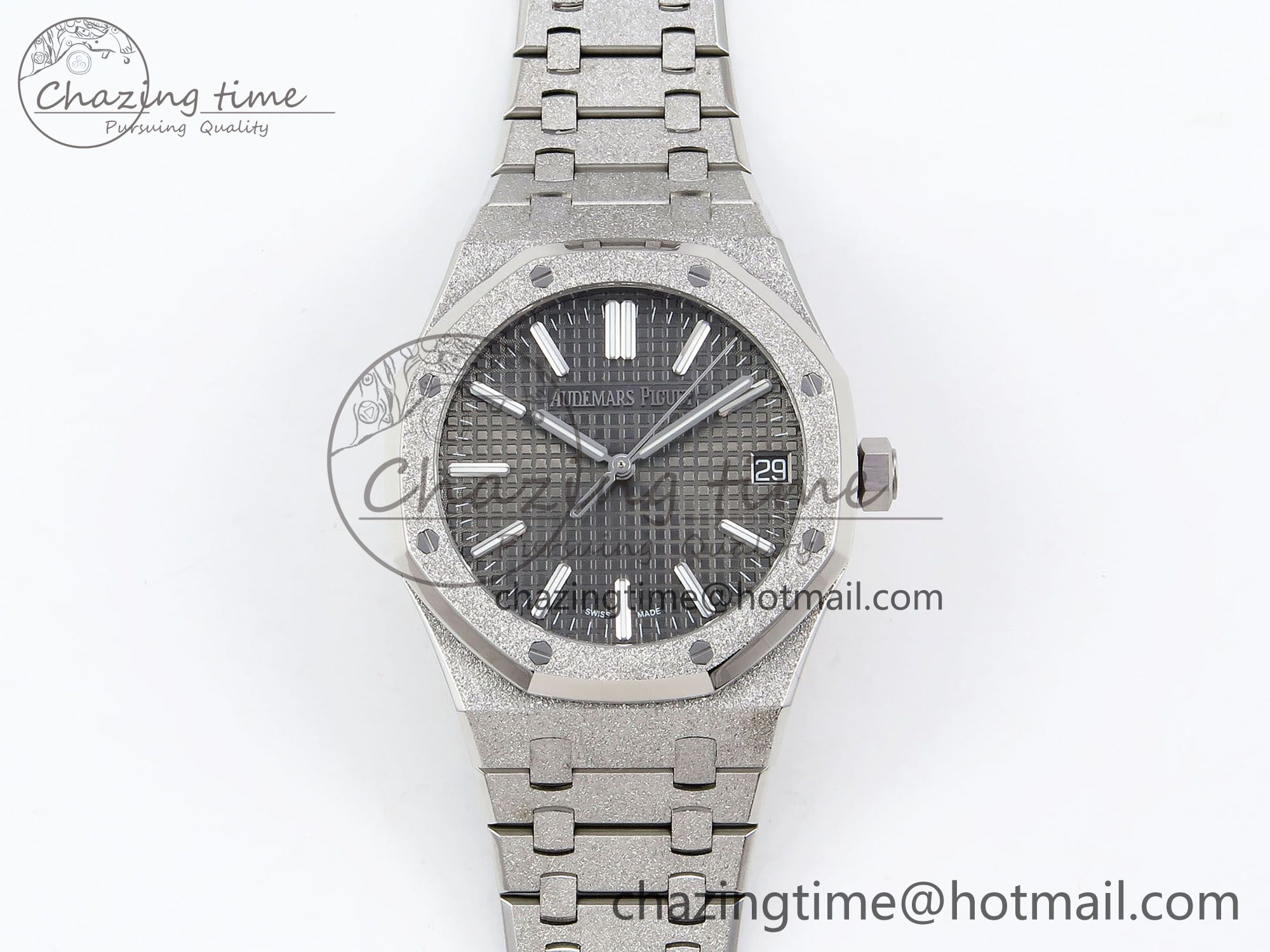 [APS공장] 로얄오크 15500 프로스티드다이아 그레이 다이얼 41mm 15500 SS APSF 1:1 Best Edition Grey Textured Dial on SS Bracelet SA4302 Super Clone