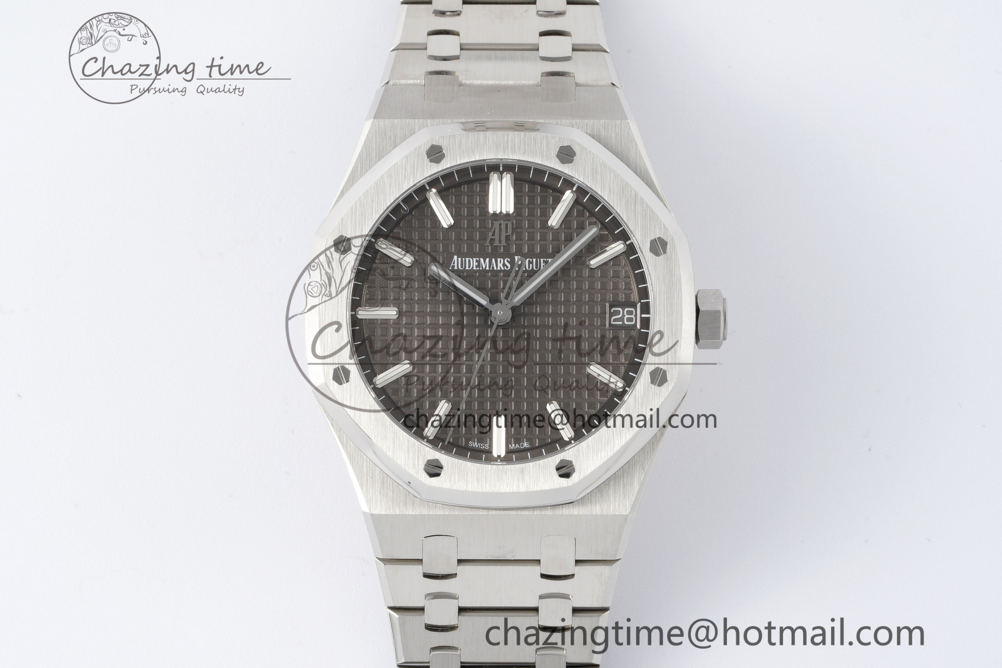 [ZF공장] 로얄오크 15500 그레이 다이얼 41mm 15500 SS ZF 1:1 Best Edition Gray Textured Dial on SS Bracelet A4302 Super Clone V3