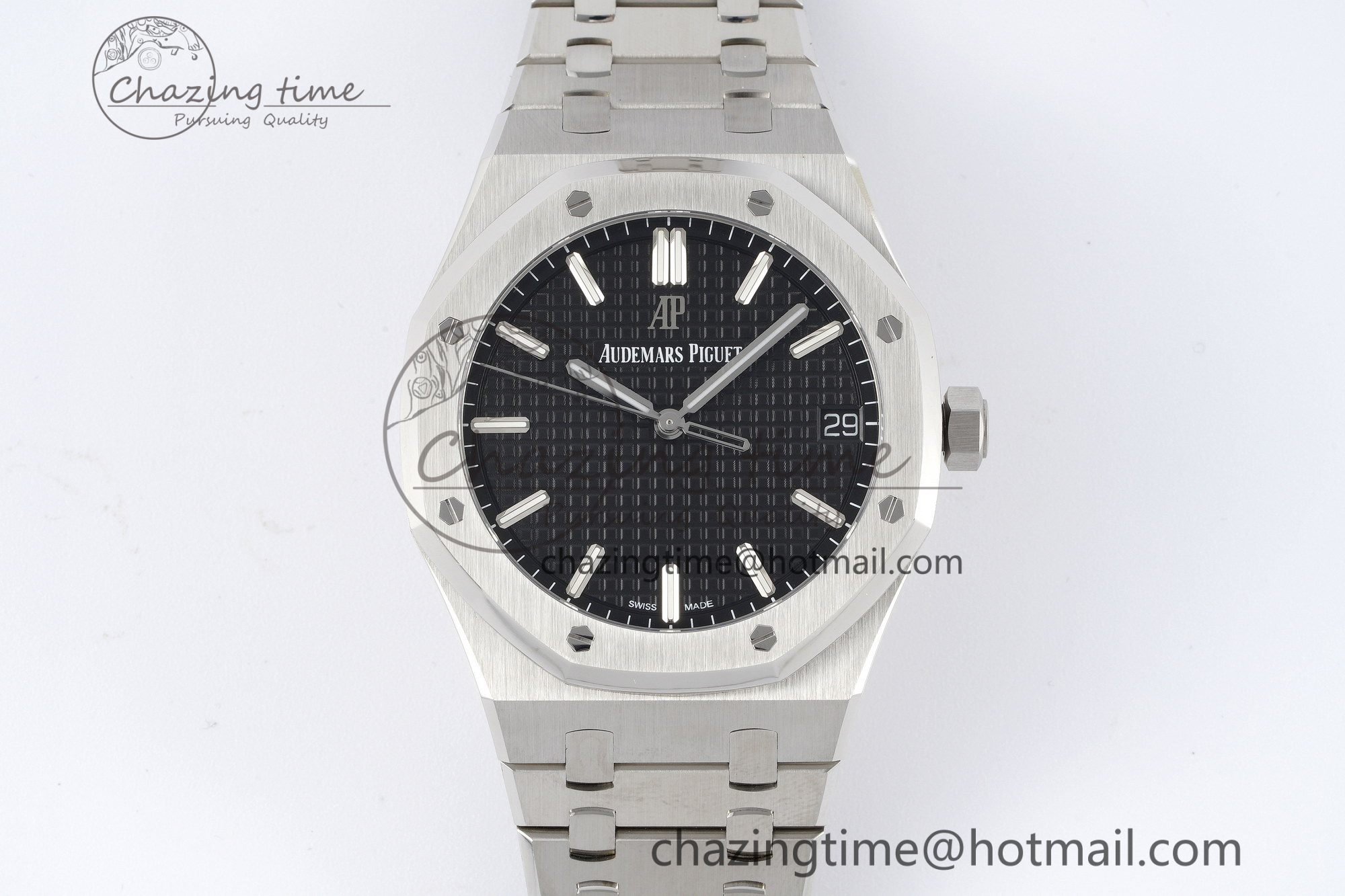 [ZF공장] 로얄오크 15500 블랙 다이얼 41mm 15500 SS ZF 1:1 Best Edition Black Textured Dial on SS Bracelet A4302 Super Clone V3