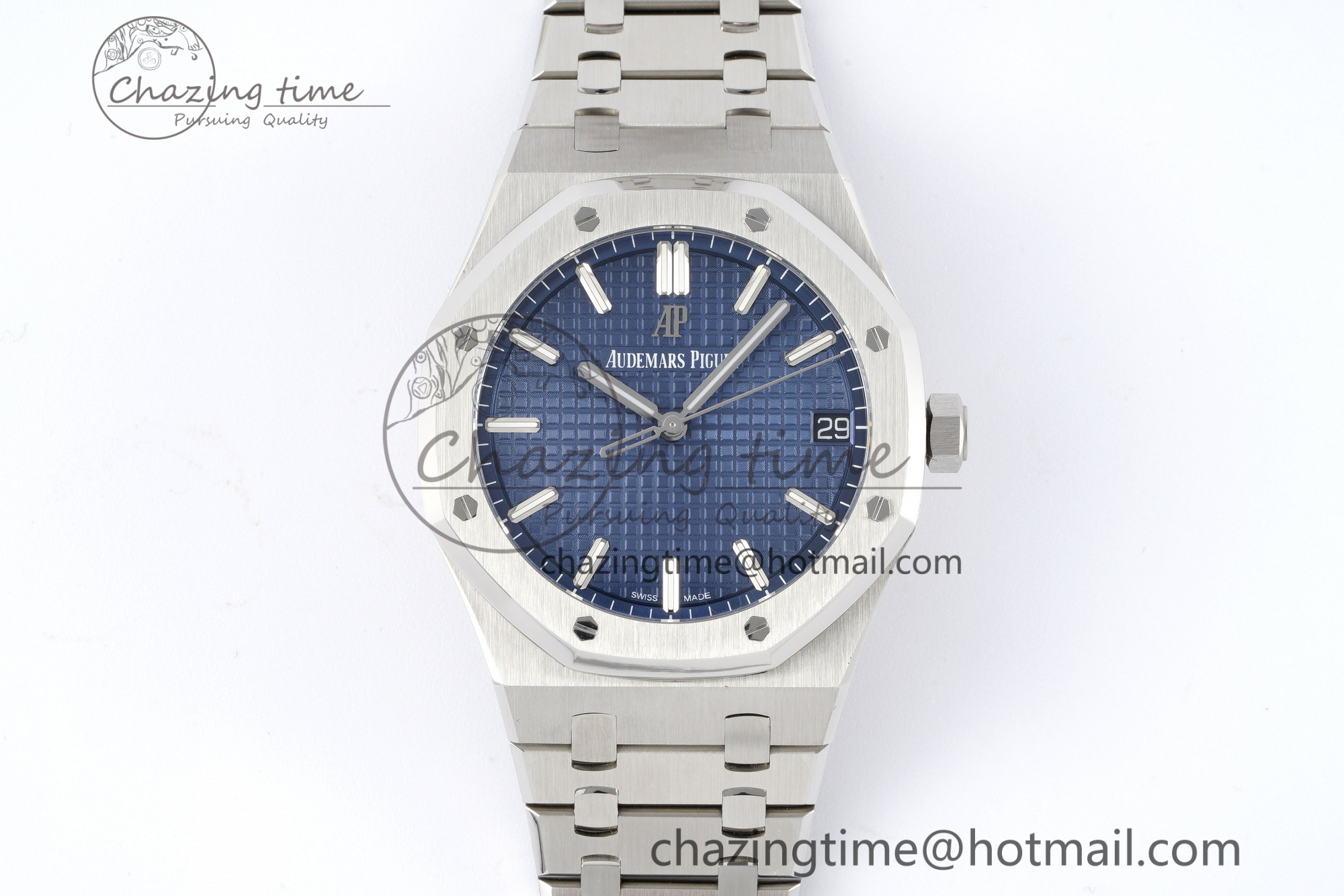 [ZF공장] 로얄오크 15500 블루 다이얼 41mm 15500 SS ZF 1:1 Best Edition Blue Textured Dial on SS Bracelet A4302 Super Clone V3