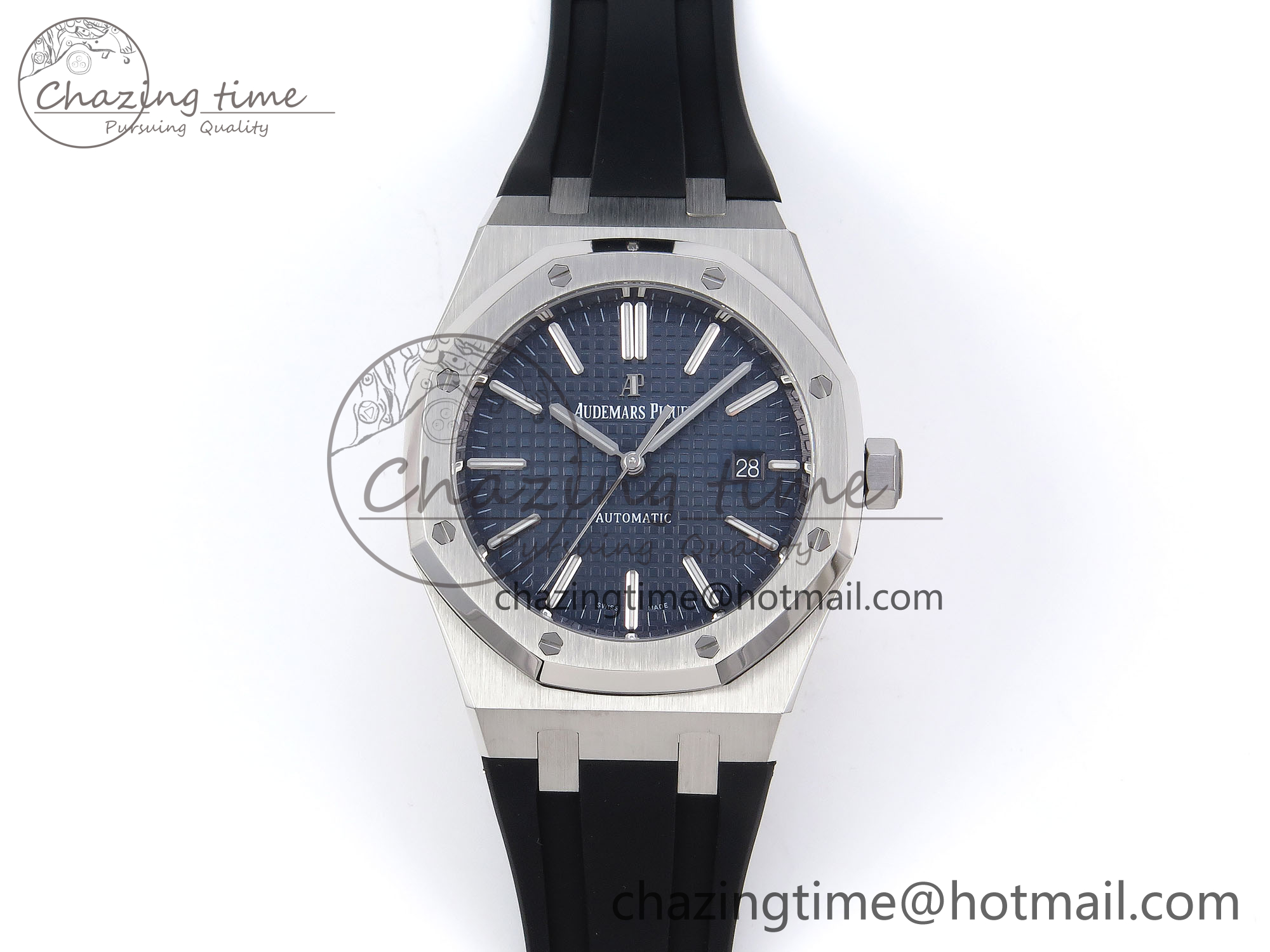 [APS공장] 로얄오크 15400 블루 다이얼 러버 스트렙 41MM 15400 SS APSF 1:1 BEST EDITION Blue TEXTURED DIAL ON BLACK RUBBER STRAP SA3120 SUPER CLONE V3