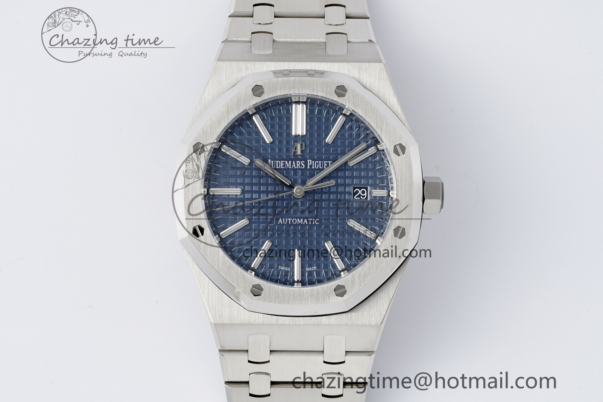 [APS공장] 로얄오크 15400 블루 다이얼 41mm 15400 SS APSF 1:1 Best Edition Blue Textured Dial on SS Bracelet A3120 Super Clone V3