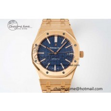 [ZF공장] 로얄오크 15400 블루 다이얼 로즈골드 금통 41mm 15400 RG ZF 1:1 Best Edition Blue Textured Dial on RG Bracelet V3 SA3120 Super Clone