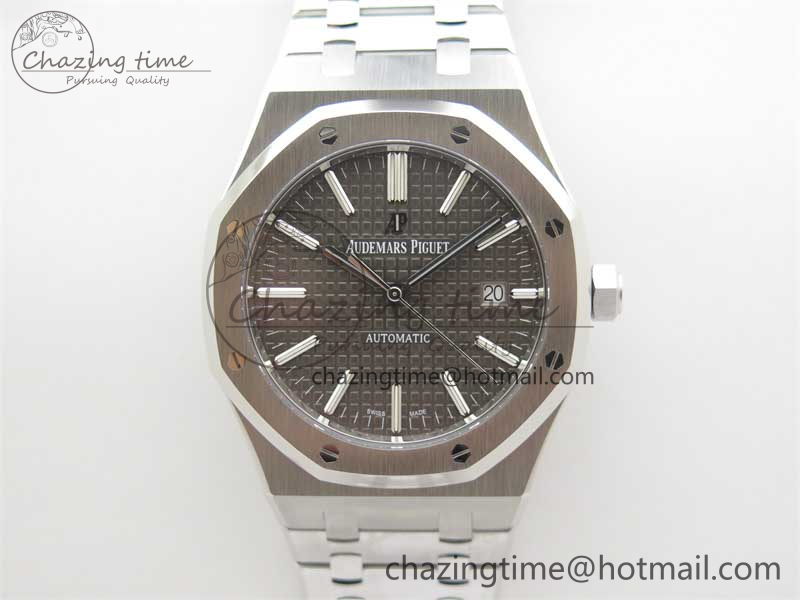 [ZF공장] 로얄오크 15400 그레이 다이얼 41mm 15400 SS ZF 1:1 Best Edition Gray Textured Dial on SS Bracelet SA3120 Super Clone