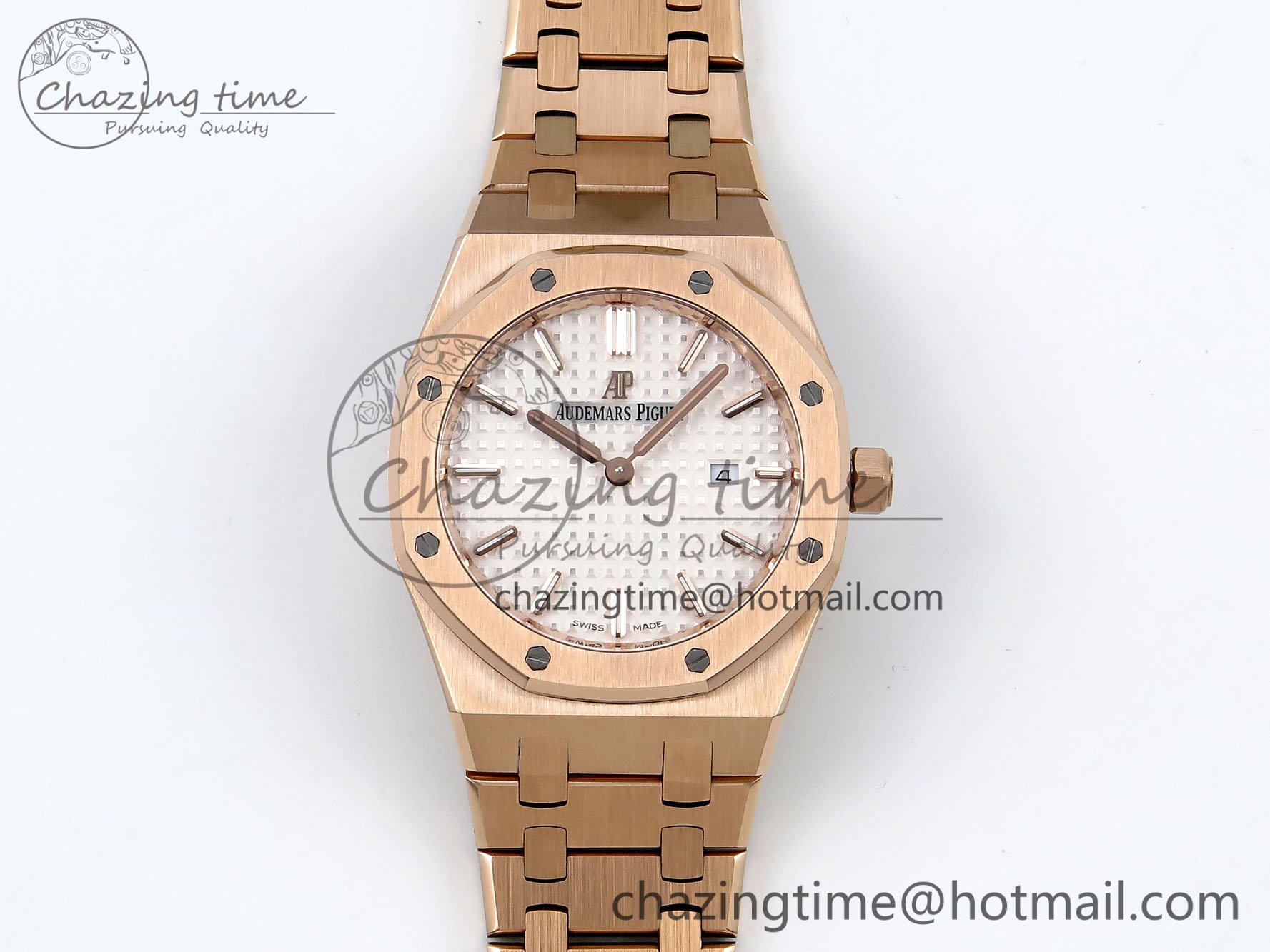 [ZF공장] 로얄오크 67651 화이트 다이얼 로즈골드 금통 33mm 67651 RG ZF 1:1 Best Edition White Textured Dial on RG Bracelet RONDA Quartz