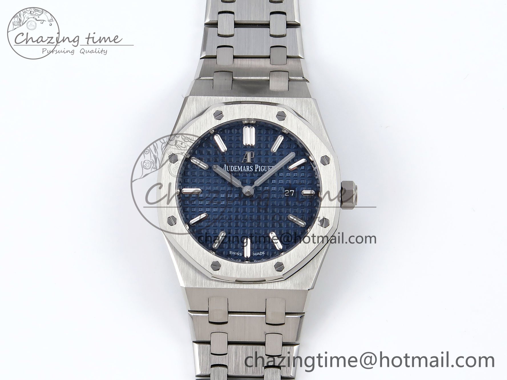 [ZF공장] 로얄오크 67651 블루 다이얼 33mm67651 SS ZF 1:1 Best Edition Blue Textured Dial on SS Bracelet RONDA Quartz