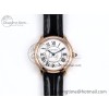 [DR공장]까르띠에 롱드 29mm RG Silver-Plated White Dial on Black Leather Strap Ronda Quartz