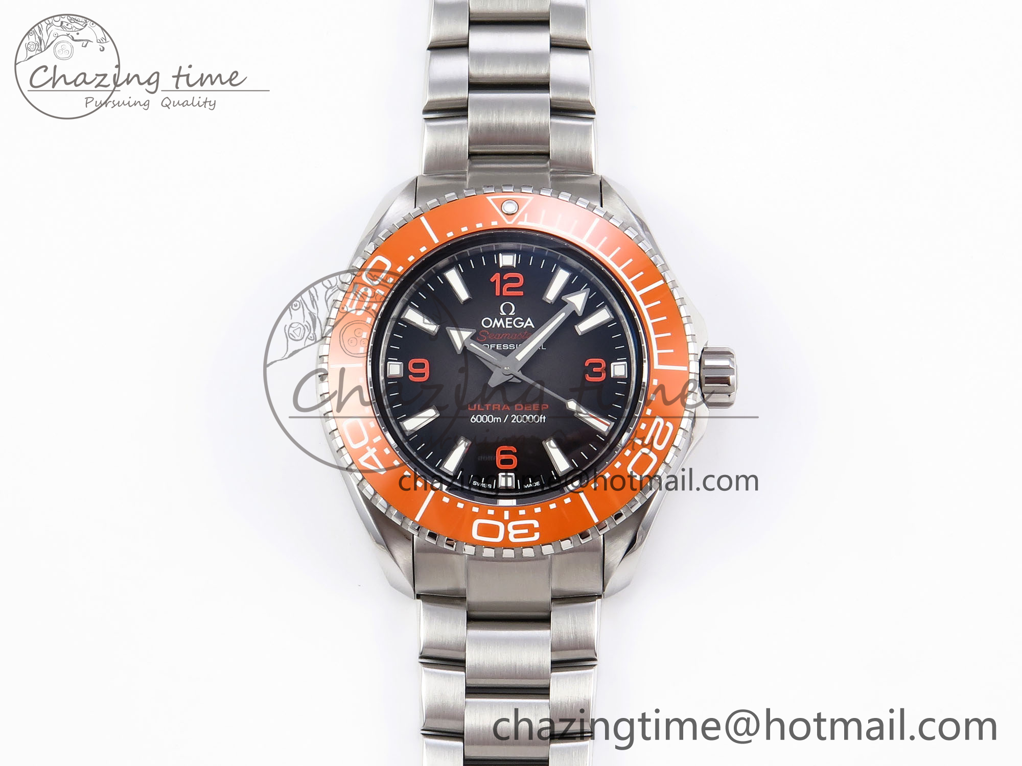 [VS공장]오메가 씨마스터 6000M ULTRA DEEP ROWN DIAL ORANGE BEZEL ON SS BRACELET A8912 SUPER CLONE