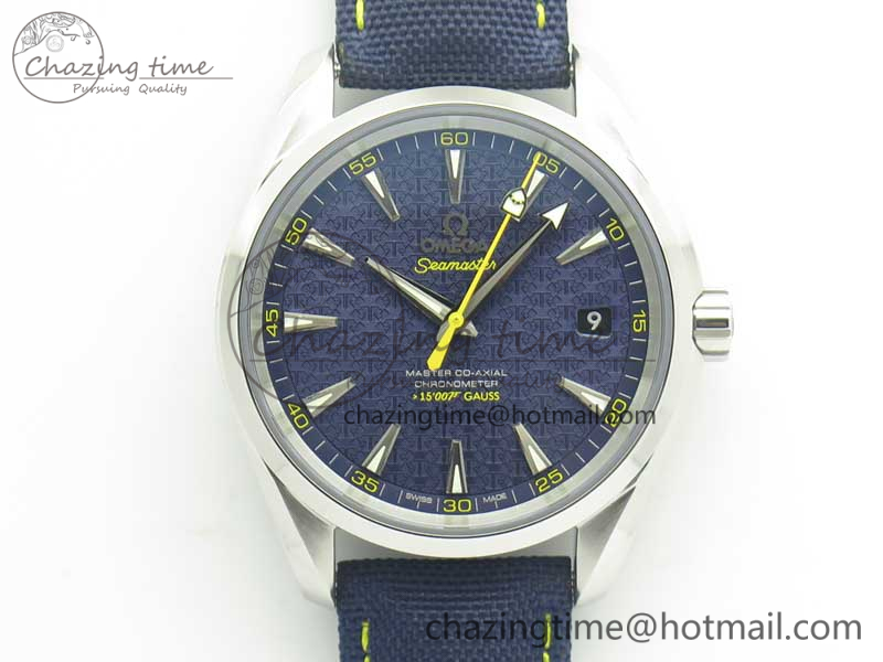 [VS공장]오메가 아쿠아테라 150M  “Spectre” Blue Textured Dial on Blue Nylon Strap A8507 Super Clone