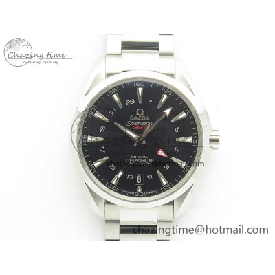 [VS공장]오메가 아쿠아테라 150M GMT Black Textured Dial on SS Bracelet A8605 Super Clone