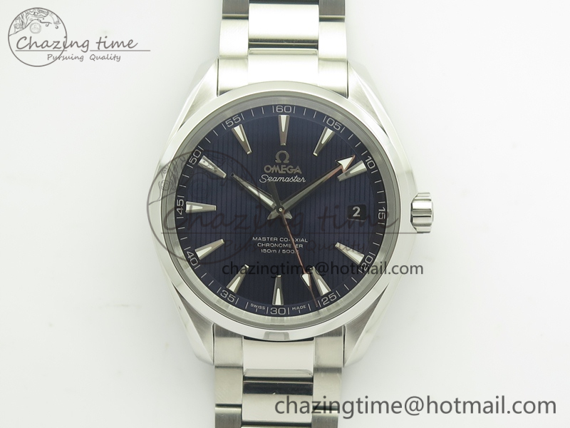 [VS공장]오메가 아쿠아테라 150M Blue Textured Dial Silver Markers On SS Bracelet A8500 Super Clone