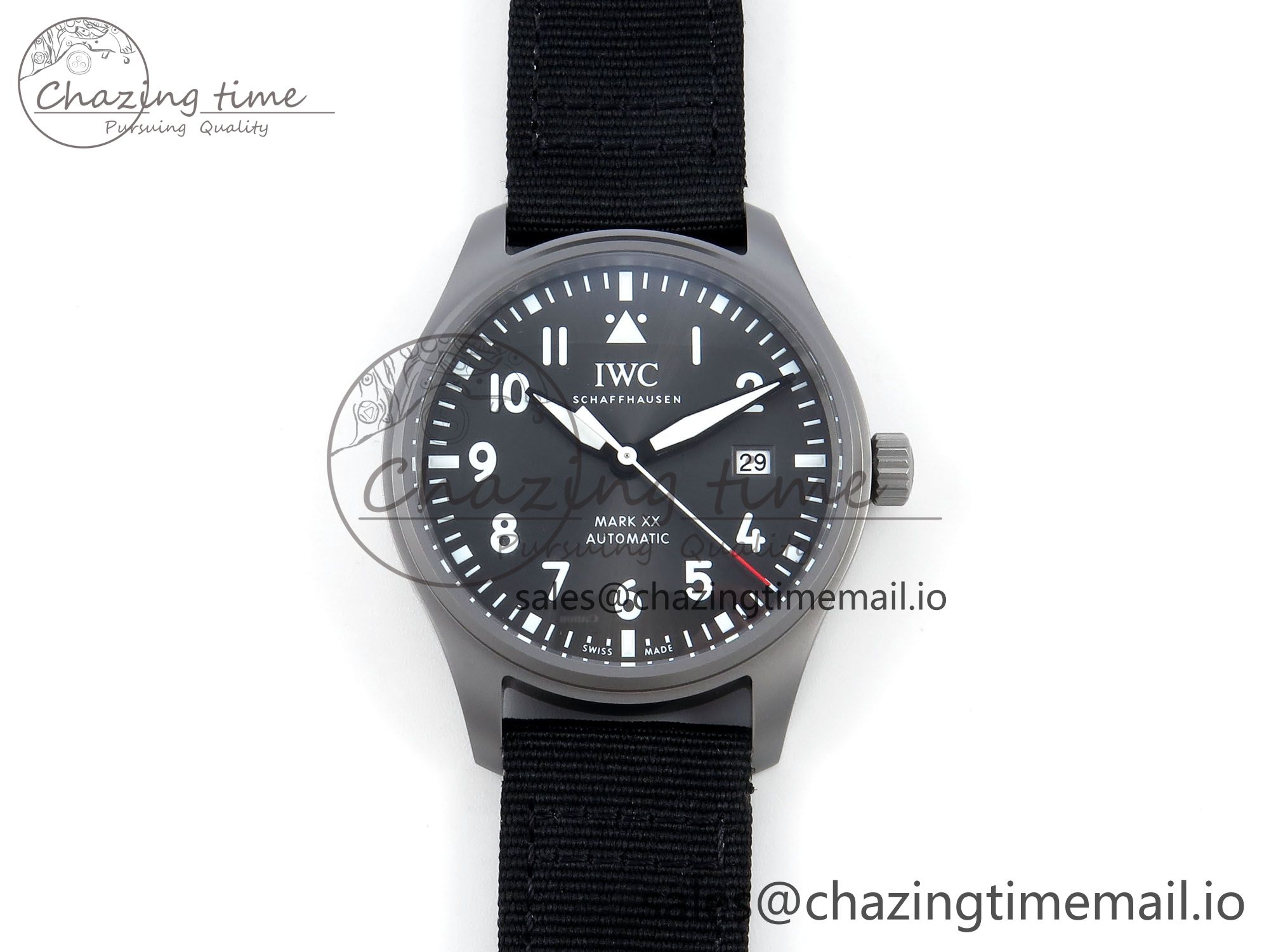 [M+공장]IWC 마크20 그레이 다이얼 블랙 나일론 스트렙 Pilot Mark XX Gray Dial on Black Nylon Strap MY9015