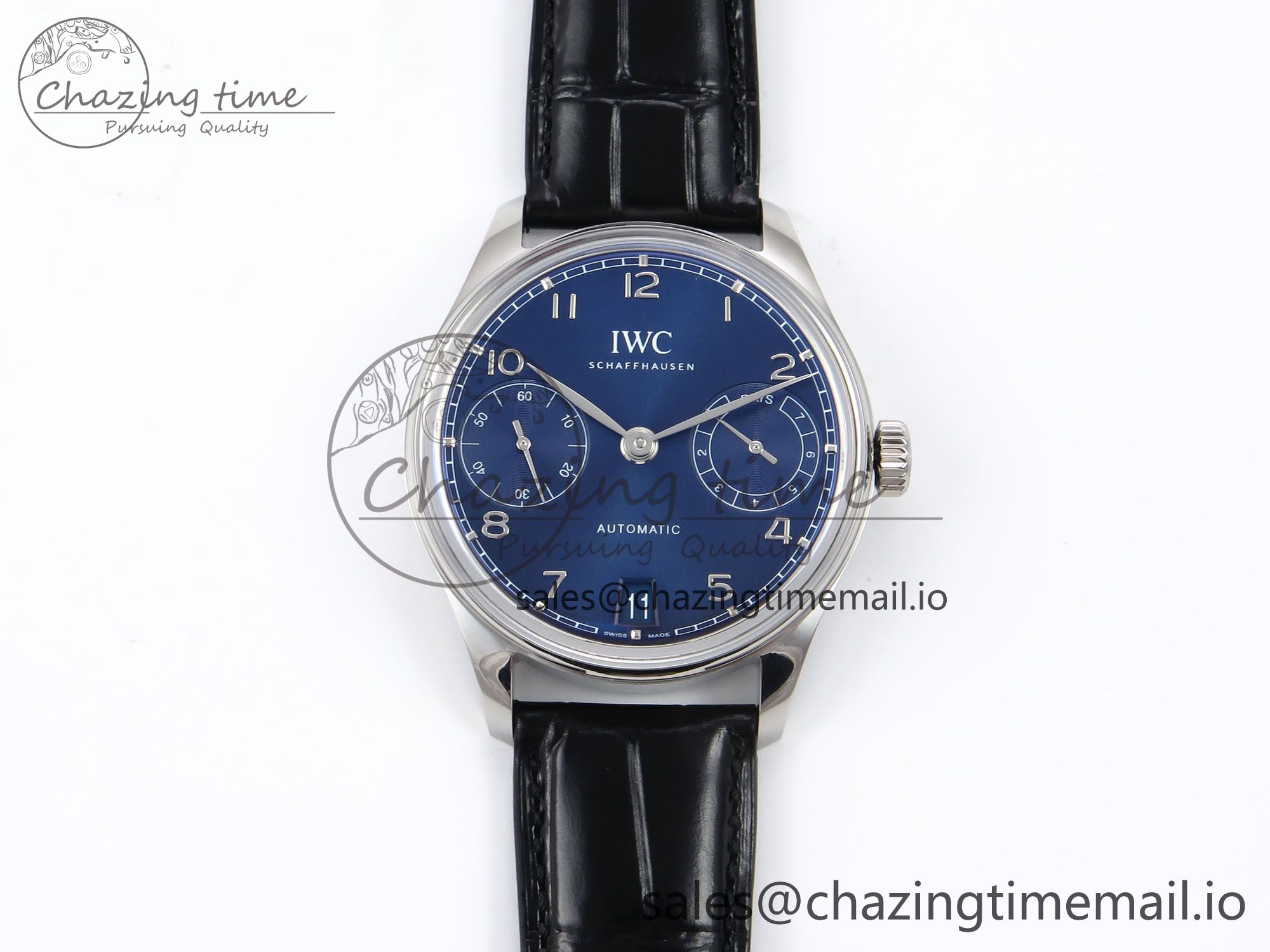 [APS공장]IWC 포르투기저 오토매틱 42미리 IW502710 블루다이얼 블랙가죽스트랩 Portugieser Automatic IW501704 Blue Dial on Black Leather Strap A52011