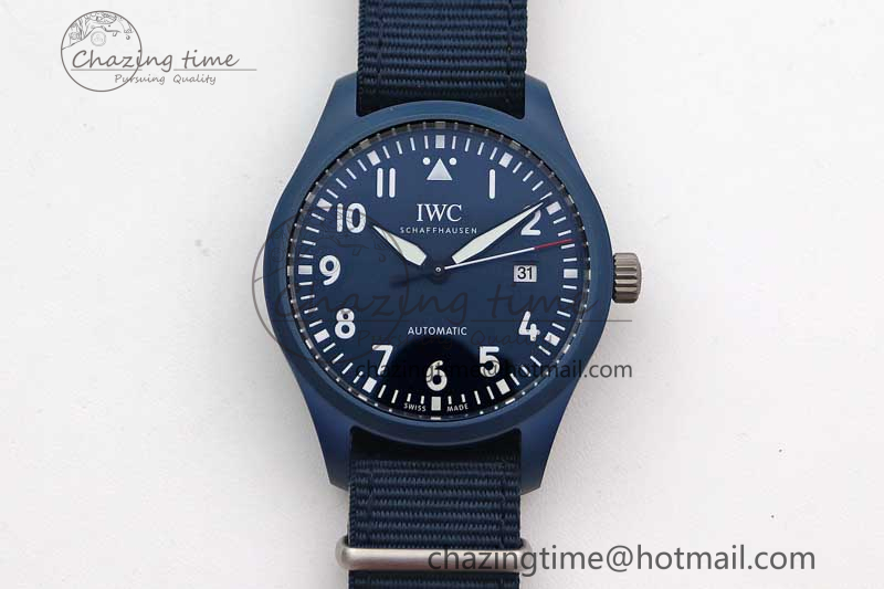 [M+공장]IWC마크18 328101 블루세라믹케이스 블루다이얼 블루나일론스트랩 Mark XVIII IW328101 Blue Dial on Blue Nylon Strap A2892