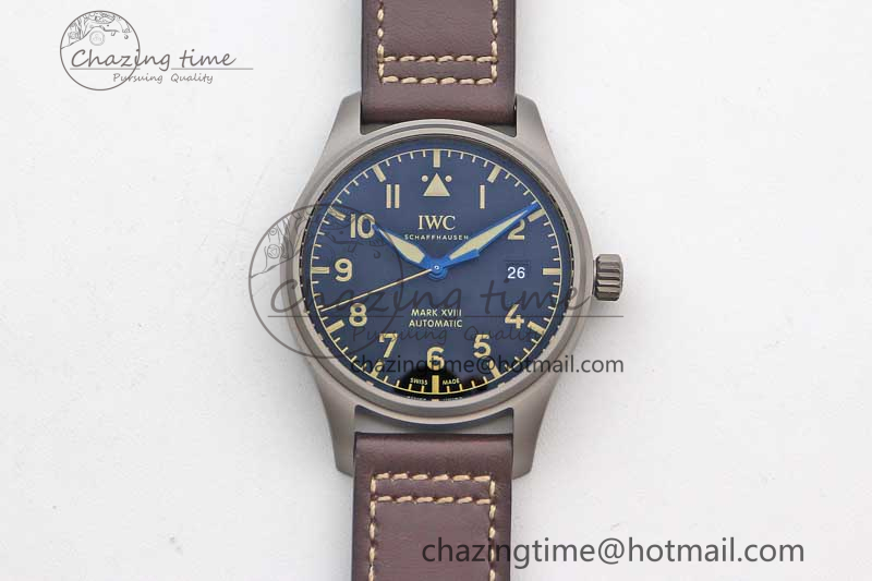 [M+공장]IWC마크18 티타늄 블랙다이얼 브라운가죽스트랩 Mark XVIII IW327006 Titanium  Black Dial on Brown Leather Strap A35111