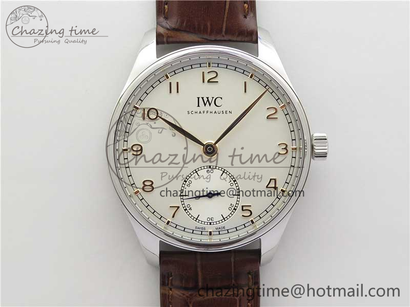 [ZF공장]IWC Portuguese IW358304 White Dial RG Markers on Leather Strap A82200