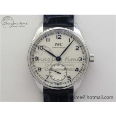 [ZF공장]IWC Portuguese IW358304 White Dial Blue Markers on Leather Strap A82200
