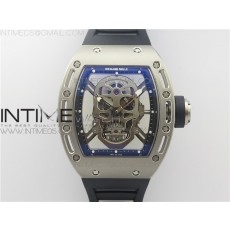 [ZF공장]RM052 Skull Titanium ZF 1:1 Best Edition Skeleton Dial on Black Rubber Strap NH05A