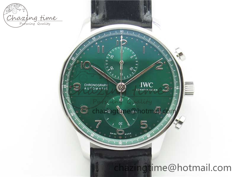 [ZF공장]IWC Portuguese IW371615  Green Dial on Black Leather Strap A96355
