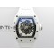 [ZF공장]RM055 Ti White Ceramic ZF 1:1 Best Edition Skeleton Dial on White Rubber Strap NH05A