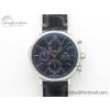 [ZF공장]IWC Portofino Chrono Blue Dial Gold Markers on Black Leather Strap A7750
