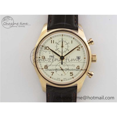 [ZF공장]IWC Portugieser Chrono Classic 42 IW390406 RG White Dial on Brown Leather Strap A7750