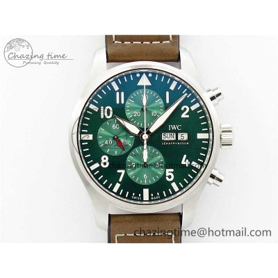 [ZF공장]IWC Pilot Chrono IW377726 Green Dial on Brown Leather Strap A7750