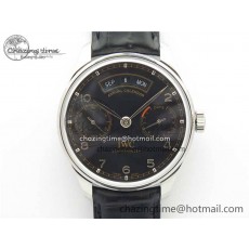 [ZF공장]IWC Portuguese Real PR Real Annual Calendar IW503502 Black Dial Steel Markers on Black Leather Strap A52850