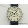 [ZF공장]IWC Portuguese Real PR Real Annual Calendar IW5035 White Dial Blue Markers on Blue Leather Strap A52850