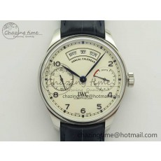 [ZF공장]IWC Portuguese Real PR Real Annual Calendar IW5035 White Dial Blue Markers on Blue Leather Strap A52850