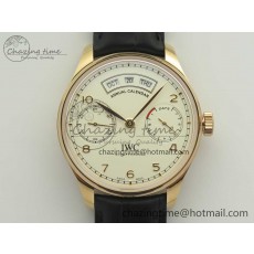 [ZF공장]IWC Portuguese Real PR Real Annual Calendar IW503501 White Dial on Black Leather Strap A52850