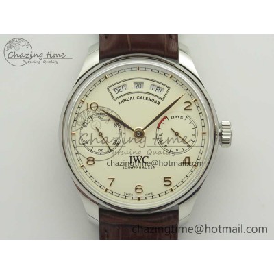 [ZF공장]IWC Portuguese Real PR Real Annual Calendar IW503501  White Dial on Brown Leather Strap A52850