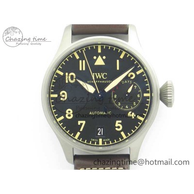 [ZF공장]IWC Big Pilot IW501004 Titanium Black Dial On Brown Leather Strap A52110