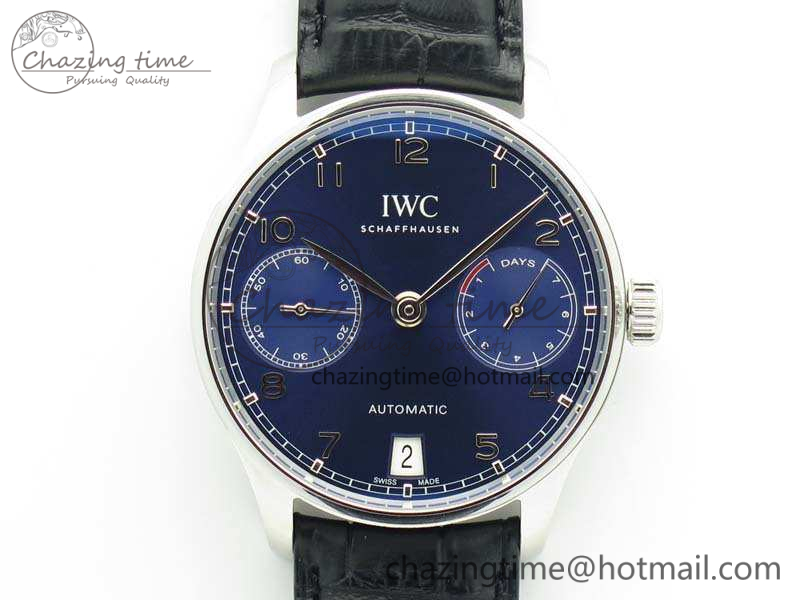 [ZF공장]IWC Portuguese Real PR IW500710 Blue Dial On Black Leather Strap A52010 V4